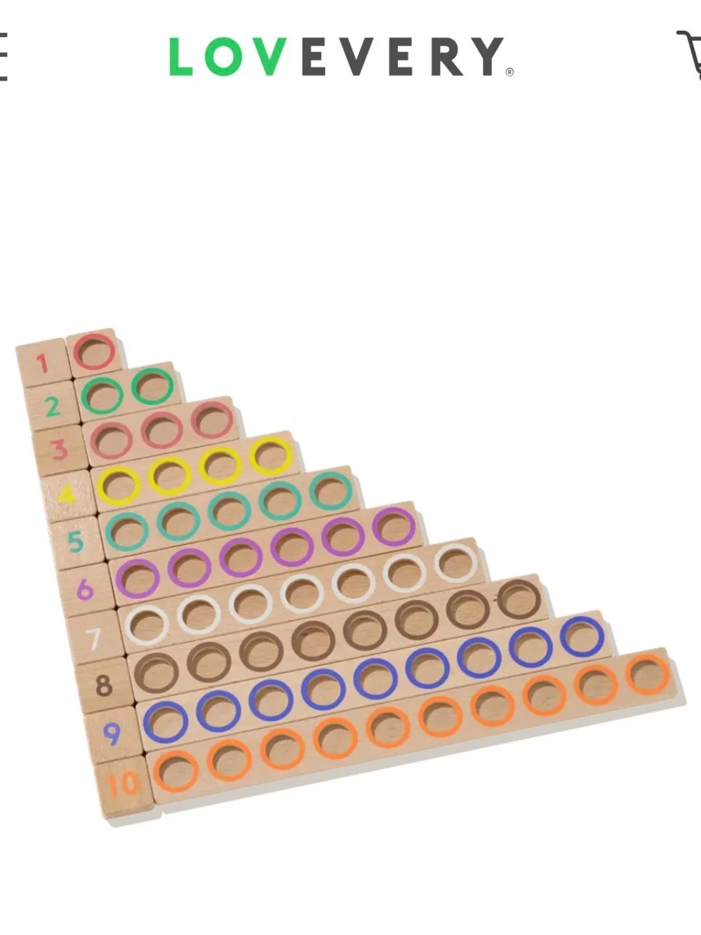 Lovevery. Montessori Math Bars & Number Tiles - not completed